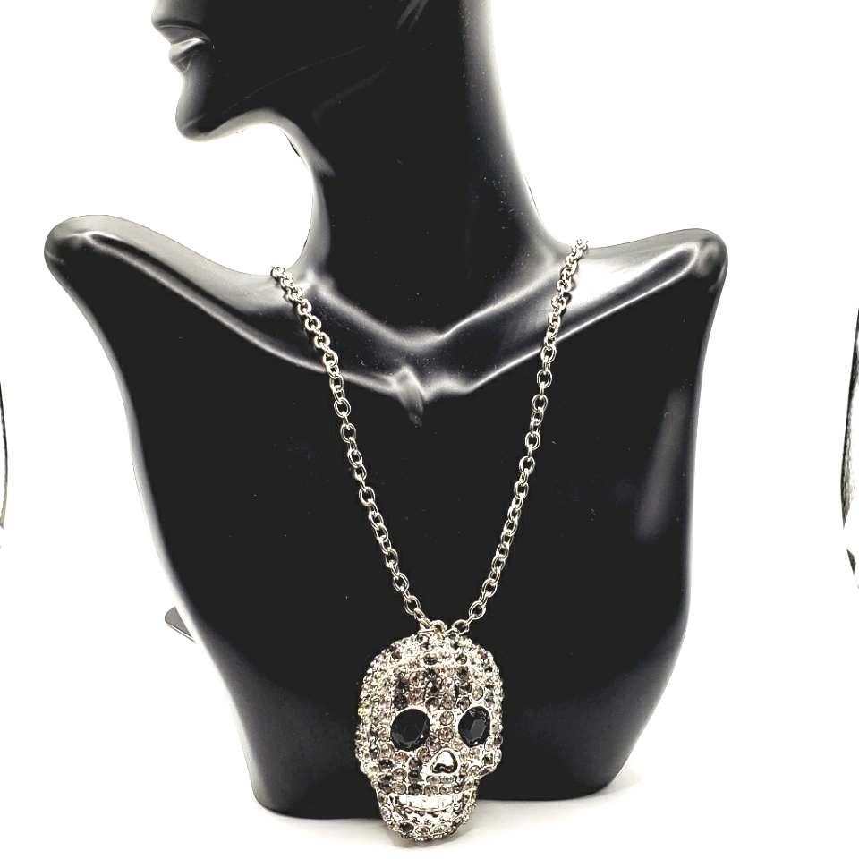 G By Gennaro Blinged Skull Head Necklace